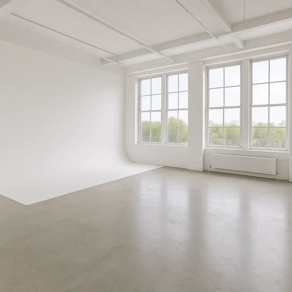 White Cyclorama Loft interior